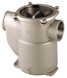 allpa Brons-vernikkeld koelwaterfilter (robuust) met RVS 316 zeef, 3/8", H=117mm, 1400l/u - 001162b 72dpi - 9001162B