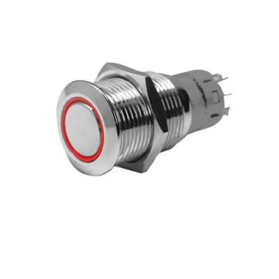 allpa RVS Ring LED drukschakelaar, ON/OFF, 12V, boorgat Ø16mm, inbouwdiepte 36mm, rood LED - 025250 72dpi - 9025250