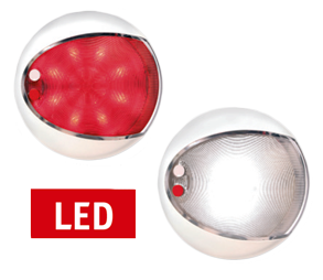 Hella Euroled TOUCH, 2-kleuren LED, wit / rood, 9-33V, wit huis, met dimmer, Ø129,5mm - 041340 - 9041340