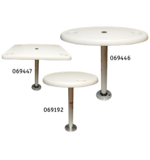 Kunststof tafels met aluminium poot & voet