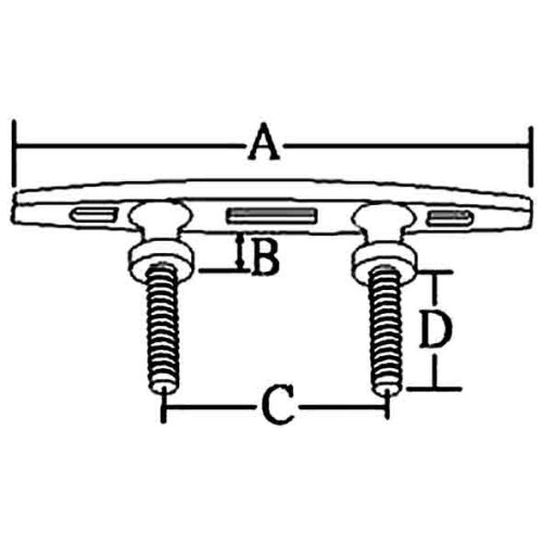 allpa RVS Klamp, boutmontage, A=254mm, B=31mm, C=105mm, D=62mm - 078837 1 72dpi - 9078837