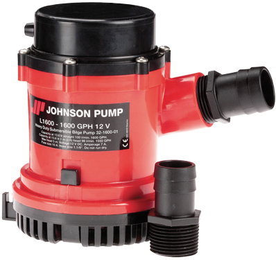 Johnson Pump L-serie bilgepomp L1600, 12V/7A, 100l/min, slangaansluiting 1-1/8" & 1-1/4" - 6632160001 72dpi - 6632160001