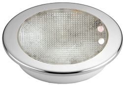 allpa Kunststof 2-Kleurige LED-Plafondlamp met RVS ring, Ø155mm, inbouw, 8-30V, LED 1x 3W + 10x top RED, warm white, IP67 - L4400615 72dpi - L4400615